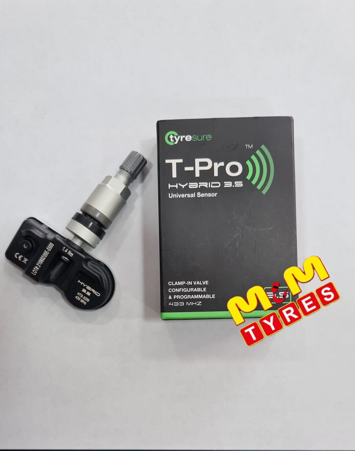 Mechanic checking Tyre Pressure Monitoring System (TPMS) sensor